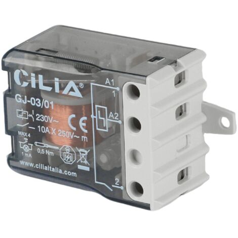 Télérupteur Encastrable CILIA 230V 10A  Relais Électromécanique Unipolaire 1 NO  Compatible avec Finder 27.01  Pour Commande d'Éclairage