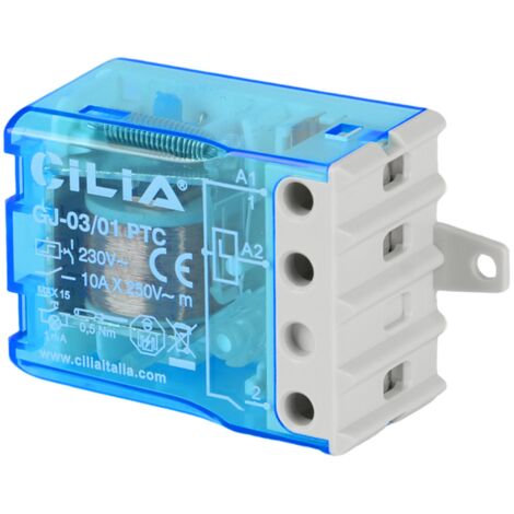 Télérupteur Silencieux CILIA EVO 230V 10A Relais à Impulsions avec Condensateur Intégré Compatible avec Finder 27.21 Jusqu'à 15 Boutons Lumineux