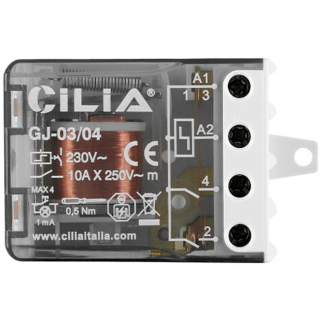CILIA Relé Telerruptor Conmutador Compacto 230V AC 10A - 4 Secuencias (2 Contactos NA) - Compatible con Finder 27.05 - Relé de Impulsos para Caja de Registro (1/5)