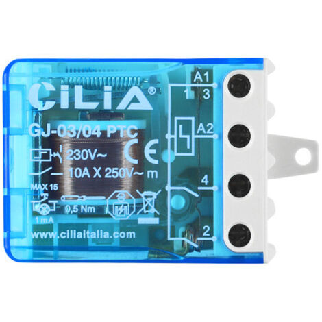 CILIA Relé Telerruptor Conmutador EVO 230V AC 10A - 4 Secuencias (2 Contactos NA) - Compatible con Finder 27.25 - Ideal para Pulsadores Luminosos (Limitador PTC) - Azul