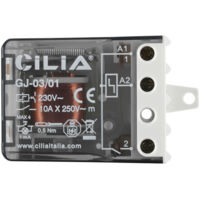 CILIA Relé Telerruptor Electromecánico Compacto 230V AC 10A - Relé de Impulsos 1 Contacto NA - Compatible con Finder 27.01 - Tamaño Reducido para Caja de Registro