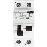 CILIA Interruptor Magnetotérmico Diferencial (RCBO) 1P+N - 2 Módulos DIN - 30mA 6kA Tipo AC Curva C - Protección Estándar para Vivienda C16 (16A)