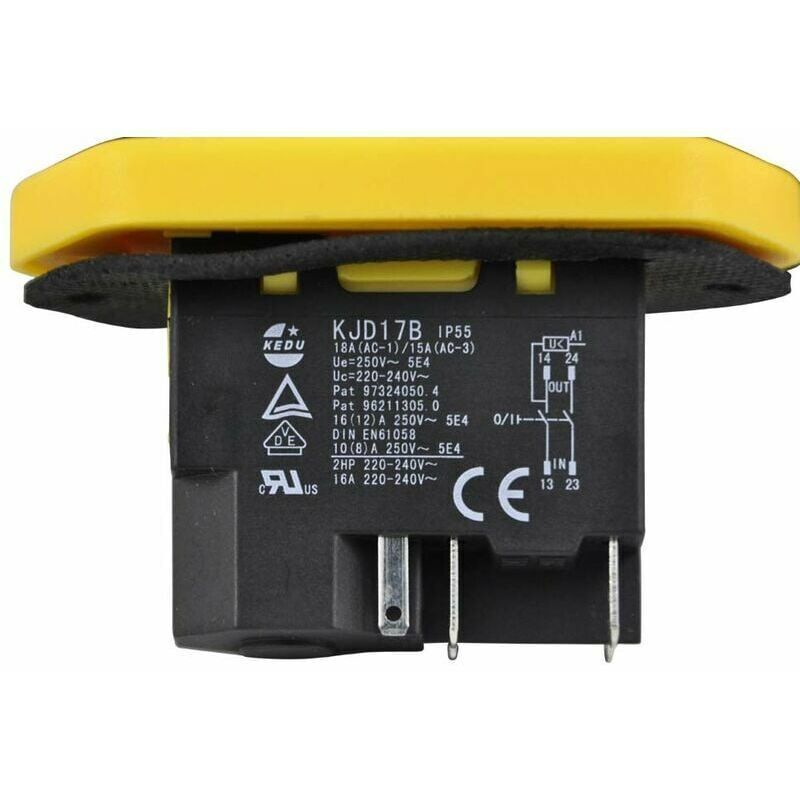 Interrupteur électromagnétique Kjd17 Interrupteur Magnétique étanche GOEDCH - 16A 5 Broches (IP54) Bouton Poussoir Etanche