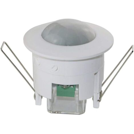 Rnemitery – Détecteur de mouvement infrarouge encastré au plafond – Portée 6m – Capteur de lumière intégré – Contrôle des feux 360° – Pour espaces intérieurs