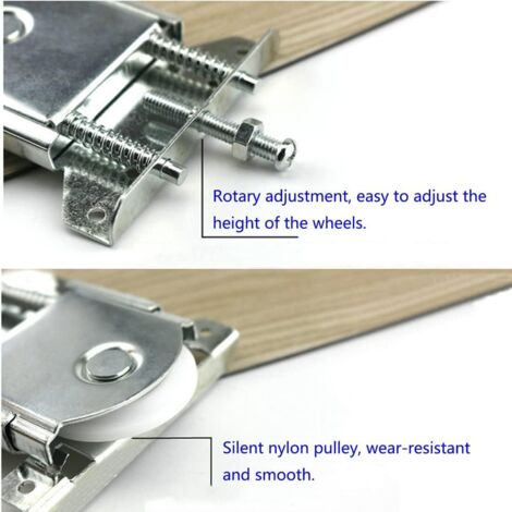 Roulettes Coulissantes En Acier Inoxydable Pour Porte D'armoire/placard - Roues En Nylon Silencieuses