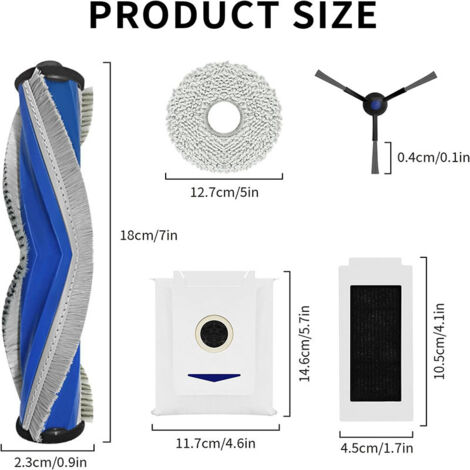 Accessoires Pour Ecovacs Deebot X1 Omni - X1 E Omni -X1 Turbo Aspirateur, 1 Brosse Principale, 6