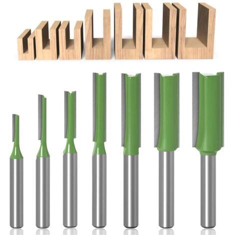 Readcly – Fraises pour défonceuse 1/4'' – Jeu de 7 mèches en carbure – Tailles 3 à 12 mm – Coupe nette pour bois dur