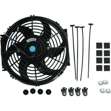 10 Pouces 12V 80W Ventilateur de radiateur électrique universel Slim Fan Push Pull-Feuille moteur