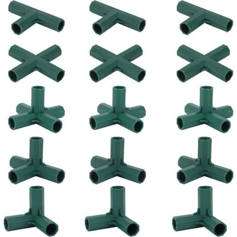 Rnemitery – Lot de 15 connecteurs de cadre de jardin 16 mm – Supports stables en plastique haute qualité – Pour serres et structures de fleurs