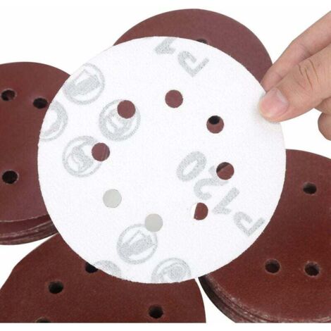 SpeTool Lot De 60 Disques Abrasifs 125mm 8 Trous - Grains 80 à 400 - Ponceuse Excentrique Bois Métal