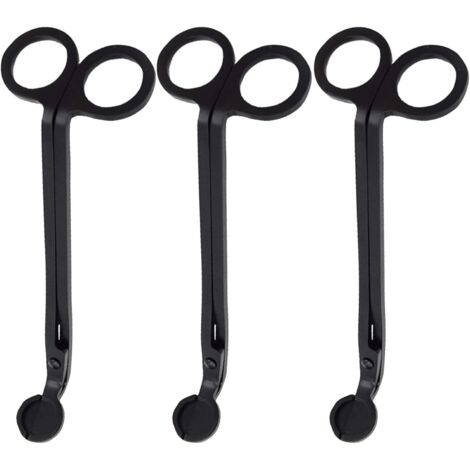 Coupe-mèche de bougie - Coupe-mèche - Ciseaux - Bougies parfumées - Mèche en acier inoxydable - Lampe à huile - Accessoires de bougie - Ciseaux - Noir (3)