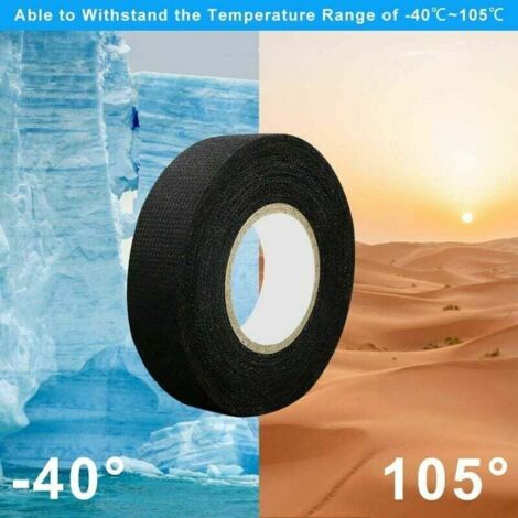 Ruban Adhésif Noir Non Tissé Résistant à La Chaleur, Câble D'Isolation Électrique, Pour Nikde Voiture, 15/25m