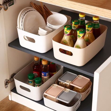 Lot De 4 Organisateurs Pliables Empilables TidyIsles – Paniers De Rangement En Plastique Blanc Pour Chambre, Cuisine, Salle De Bain – Gain De Place Malin !