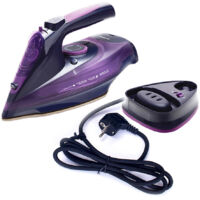 VURAHOME -Fer Vap Repasser 2400W Sans fil 5 Vitesse Rglable Anti-goutte Anti-calcaire EU Plug-Violet VURAHOME -Fer Vap Repasser 2400W Sans fil 5 Vitesse Rglable Anti-goutte Anti-calcaire EU Plug-Violet