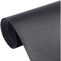 Patch Réparation Cuir 10 Patchs Réparation Cuir Prota 20x30cm - Simili Cuir Autocollant Noir - Pour Canapé, Sièges Auto Kit Réparation Canapé
