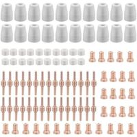 Rnemitery – Lot de 120 pièces consommables plasma – 30 électrodes et buses de coupe – Anneaux en céramique pour découpe précise – Compatible LGK40 CUT50
