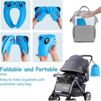 Réducteur De Toilette Pliable Gimars – Siège WC Voyage Bébé Enfant, Léger, Antidérapant, Hibou Bleu, Sac Inclus