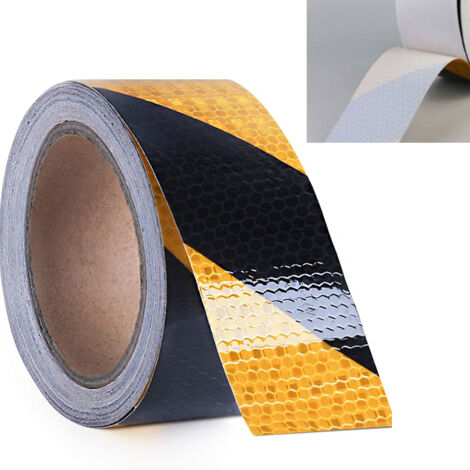 2 Stück Gelb Leuchtendes Reflexband 5 cm x 3 m – Wetterfester, Selbstklebender Warn- und Sicherheitsstreifen zum Kleben und Schneiden