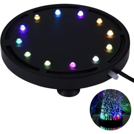 Mehrfarbige RGB-LED-Aquarium-Unterwasserblasenleuchte, Nachtmeer/mehrfarbige Aquarium-Luftsteinscheibe, runder Aquarium-Bubbler mit automatischem Farbwechsel