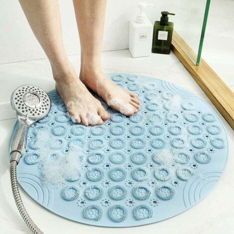 Tappetino da bagno rotondo per massaggi Tappetino da doccia antiscivolo Tappetino da bagno antibatterico Tappetino da doccia lavabile in lavatrice Tappetino da bagno con fori di drenaggio e ventose, 5 (1/5)