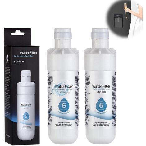 Confezione da 2 filtri dell'acqua per frigorifero di ricambio LT1000P/PC/PCS, MDJ64844601, ADQ74793501, ADQ7479350