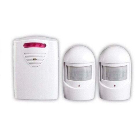 Sistemi di allarme di sicurezza, 1 ricevitore e 2 rilevatori di movimento PIR resistenti alle intemperie per cortile/garage/fienile, kit sirena wireless per la sicurezza di porte e finestre Protezione