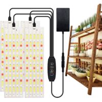 Lampada per piante a LED da 4 pezzi, Lampada per piante da interno, Lampada per piante, con timer da 3/9/12 ore, 10 livelli di luminosità, per piantine di piante grasse Fioritura di ortaggi (540 LED)