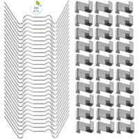 100 clip per serra in vetro, clip per finestra in acciaio inossidabile Accessorio per serra (50 clip per filo in acciaio inossidabile 304 W, 50 clip per serra in acciaio inossidabile 301 Z)