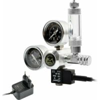 Regolatore di CO2 per acquario con adattatore 12V, riduttore di pressione per acquario, doppio manometro con contabolle e valvola di ritegno, interfaccia W21.8