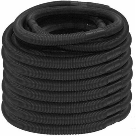 Manguera para piscina, Manguera solar, Accesorios de limpieza para manguera de aspiración de piscina, Divisible cada 105 cm, Negra, Diámetro 32 mm, Longitud: 6,3 m, Resistente a los rayos UV y al clor