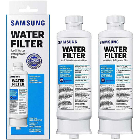 Paquete de 2 filtros de agua de repuesto para refrigerador DA97-17376B DA97-08006C HAF-QIN HAF-QIN/EXP para refrigeradores de varias puertas Samsung (1/5)