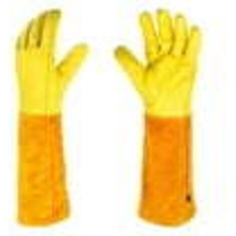 Guantes de jardinería resistentes a cortes y espinas - Par de guantes de jardinería - Protección de cuero - Guantes de jardinería para espinas y zarzas y guantes de trabajo, jardinería, tareas domésti