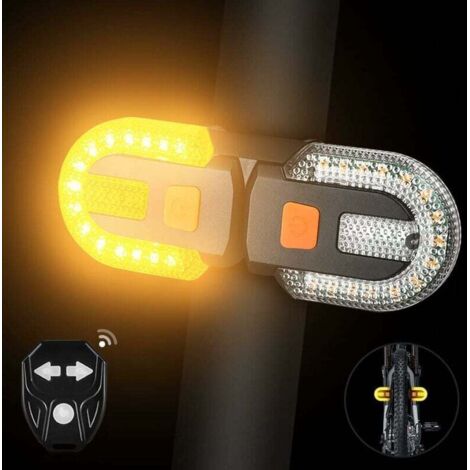 Luz trasera de bicicleta con señales de giro - Control remoto inalámbrico dividido para ciclismo Recargable 5 modos de advertencia de seguridad Luces estroboscópicas