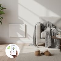 Radiateur électrique connecté 1000W à inertie sèche céramique horizontal Blanc Alice