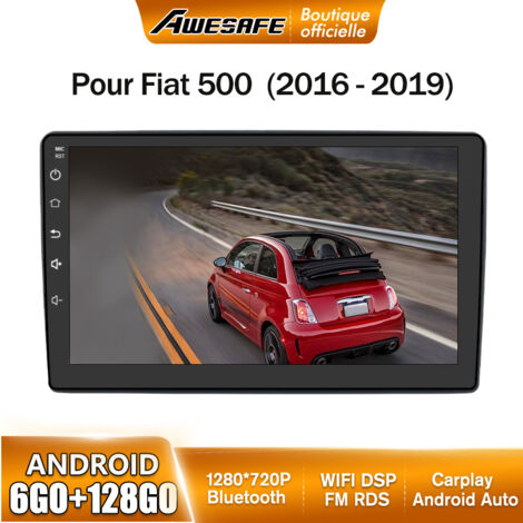 AWESAFE Autoradio Android 13 Pour Fiat 500 (2016-2019) 6Go+128Go 9'' écran Tactile Bluetooth Carplay Android Auto GPS WiFi Noir (1/5)