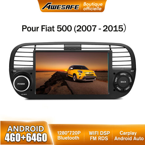 AWESAFE 4G Autoradio Android 13 pour Fiat 500 (2007-2015) 4Go+64Go avec 7 '' Écran Tactile Carplay Android Auto GPS WiFi DSP FM (1/5)