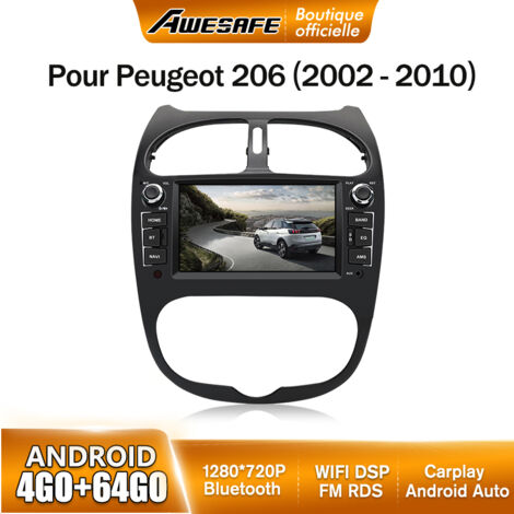AWESAFE 4G Autoradio Android 13 pour Peugeot 206 (2002-2010) 4Go+64Go avec 7'' Écran Tactile GPS Carplay Android Auto Bluetooth (1/5)