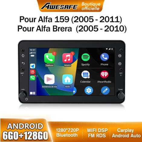 AWESAFE 4G Autoradio Android 13 pour Alfa 159 Brera Spider 6Go+128Go avec 7'' Écran Tactile Carplay Android Auto GPS WiFi FM (1/5)