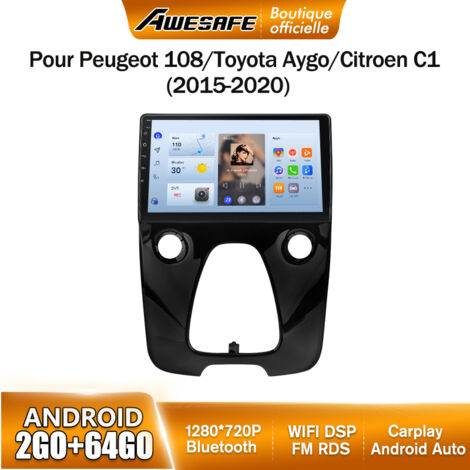 AWESAFE Autoradio Android 13 2Go+64Go pour Toyota Aygo/Citroen C1/Peugeot 108 (2015-2020) 10'' Écran Tactile Carplay Android Auto