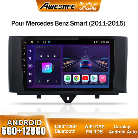 AWESAFE Autoradio Android 13 pour Mercedes Benz Smart (2011-2015) 6Go+128Go 9'' écran Tactile Carplay GPS Bluetooth Android Auto (1/5)