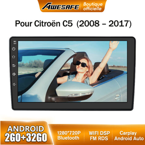 AWESAFE Autoradio Android 13 pour citroën C5 (2008-2017) 2Go+32Go avec 10'' écran Tactile Carplay Android Auto Bluetooth WiFi RDS