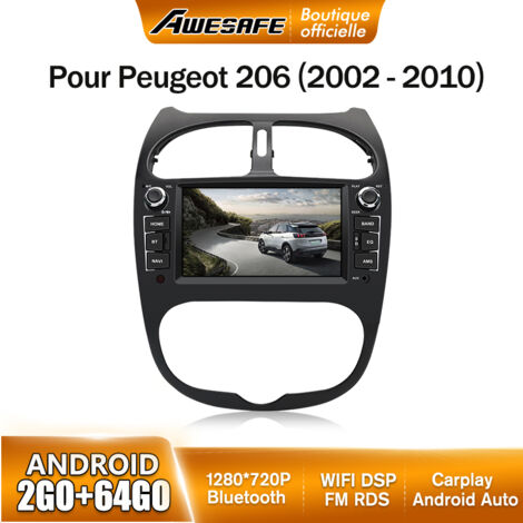AWESAFE Autoradio Android 13 2Go+64Go pour Peugeot 206 (2002-2010) avec 7'' Écran Tactile GPS Carplay Android Auto Bluetooth (1/5)