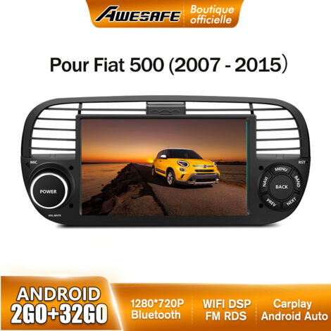 AWESAFE Autoradio Android 13 pour Fiat 500 (2007-2015) 2Go+32Go avec 7 '' Écran Tactile Carplay Android Auto GPS WiFi DSP FM (1/5)