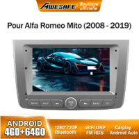 AWESAFE 4G Autoradio Android 13 pour ALFA ROMEO MITO (2008-2019) 4Go+64Go avec 7'' Écran Tactile Carplay Android Auto GPS WiFi FM