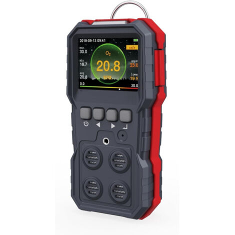 4-in-1-Gasleckdetektor, Mehrfachalarmmonitor für brennbare Gase, Erdgas, Methan, Propan, Kohlenmonoxid (1/4)