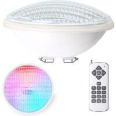 40W PAR56 LED-Poolleuchte, IP68 wasserdicht, RGB-Unterwasser-Poolleuchte, 12V DC/AC Farb-LED-Spot mit Fernbedienung, 7 einstellbare Farben, 12 Beleuchtungsmodi [Energieklasse E]