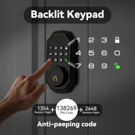 Intelligentes Türschloss mit Fingerabdruck- und PIN-Code-Funktion ...