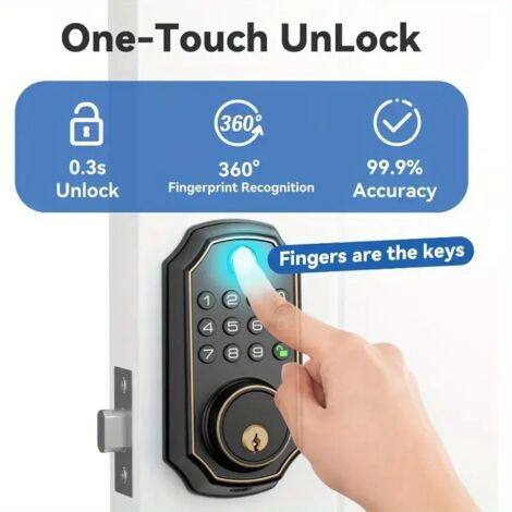 Intelligentes Türschloss mit Fingerabdruck- und PIN-Code-Funktion ...