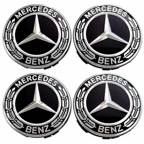 4-teiliger Radkappensatz, kompatibel mit Mercedes-Benz 75-mm-ABS-Radnabenabdeckungen, Autozubehör (1/5)
