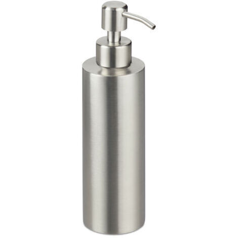 Seifenspender, nachfüllbar, für Bad und Küche, Desinfektionsmittelpumpe, Edelstahl, 500 ml, silber (1/4)